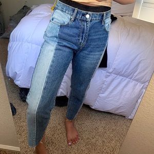 pacsun two toned light wash vintage mom jeans